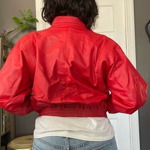 Vintage Red Leather Jacket